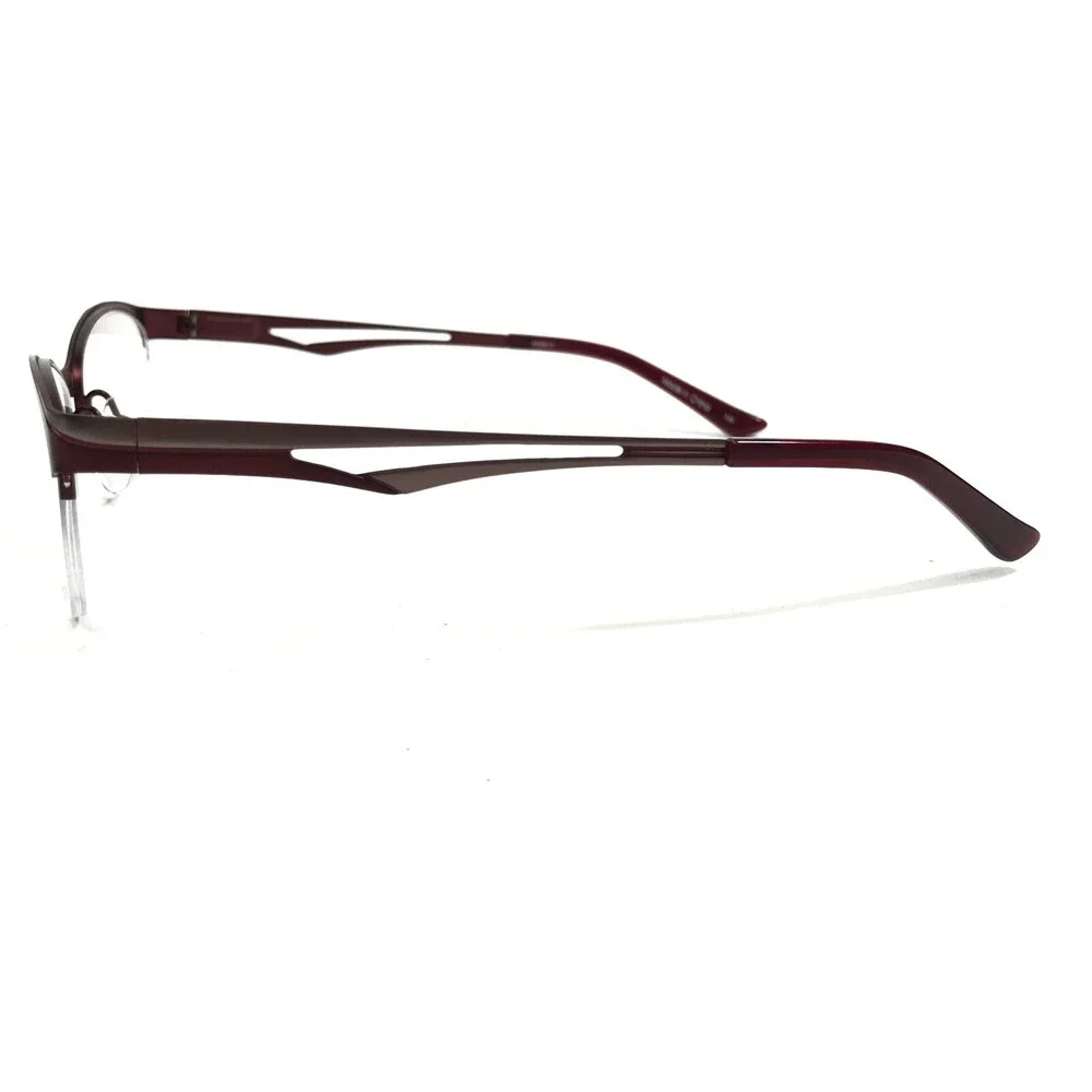 Alfred Sung Eyeglasses Frames AS5017 RBY CEN Grey Red Square Half Rim 51-18-135